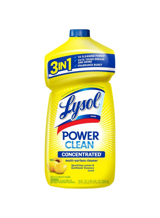 Lysol Power Clean Lemon and Sunflower Scented Concentrated Multi-Surface Cleaner 828 ml 7561517 - Image 1