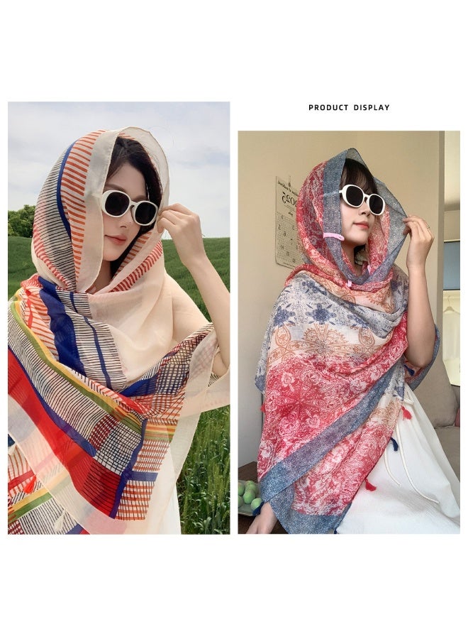 الساتان كبير مربع رأس الوشاح للنساء، 2 حزم الحرير مثل الوشاح خفيفة الوزن الساتان رأس الوشاح، الرقبة الشعر الوشاح الشعر بانداناس للنساء البنات تغليف الشعر والنوم (180 * 100 سم)) - Image 1