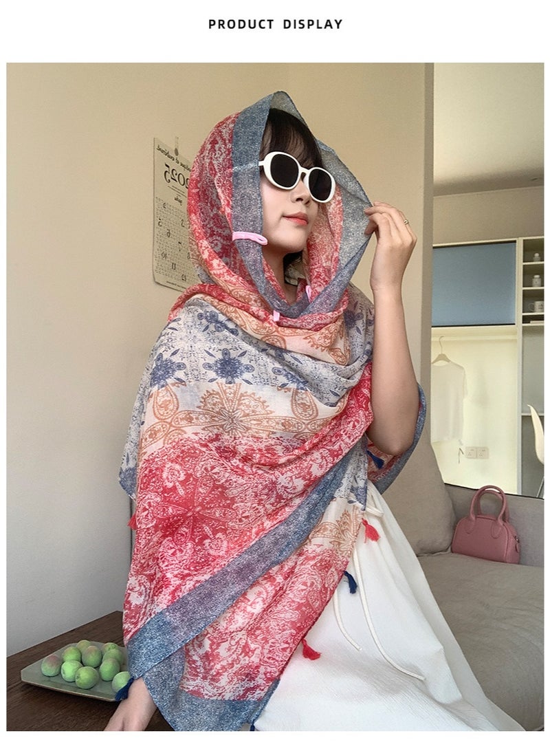 الساتان كبير مربع رأس الوشاح للنساء، 2 حزم الحرير مثل الوشاح خفيفة الوزن الساتان رأس الوشاح، الرقبة الشعر الوشاح الشعر بانداناس للنساء البنات تغليف الشعر والنوم (180 * 100 سم)) - Image 3