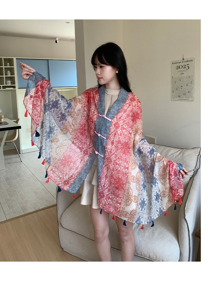 الساتان كبير مربع رأس الوشاح للنساء، 2 حزم الحرير مثل الوشاح خفيفة الوزن الساتان رأس الوشاح، الرقبة الشعر الوشاح الشعر بانداناس للنساء البنات تغليف الشعر والنوم (180 * 100 سم)) - Image 4