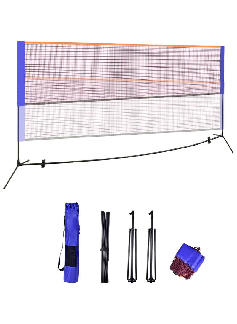 Badminton Net Set, Adjustable Height Tennis Nylon Net, Portable Foldable Net for Volleyball Soccer Pickleball Indoor Outdoor Garden Backyard Beach 300 * 150Cm - Image 1