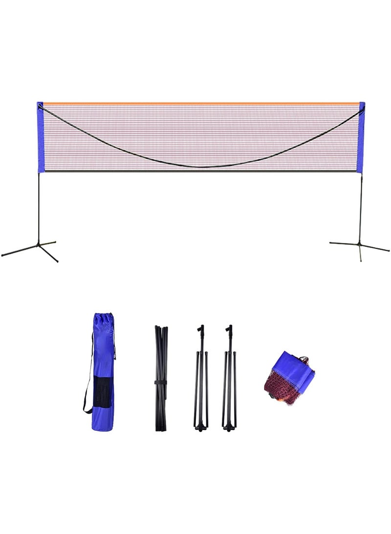Badminton Net Set, Adjustable Height Tennis Nylon Net, Portable Foldable Net for Volleyball Soccer Pickleball Indoor Outdoor Garden Backyard Beach 300 * 150Cm - Image 4