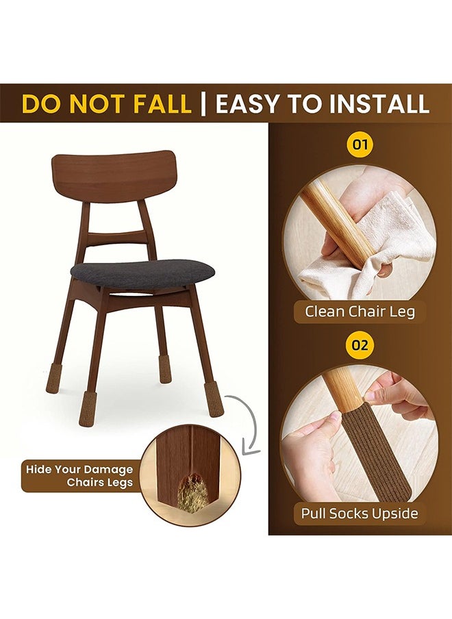 12 Pcs Knitting Wool Chair Leg Socks Chair Leg, Floor Protectors for Avoid Scratches, High Elastic Furniture Pads Set for Moving Easily and Reduce Noise, Near Silent Felt Padded Floor Protector Socks