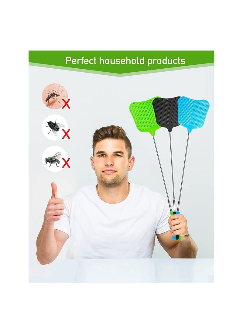 3 pcs Fly Swatter, Fly Swatter Plastic,Telescopic Fly Swatters, Large Bug Swatter That Work for Indoor and Outdoor. (Black Blue Green) - pzsku/ZCDB2CDD64C8FFF30894DZ/45/_/1673774965/87f66efe-6810-4474-94ce-d091b152a9e8