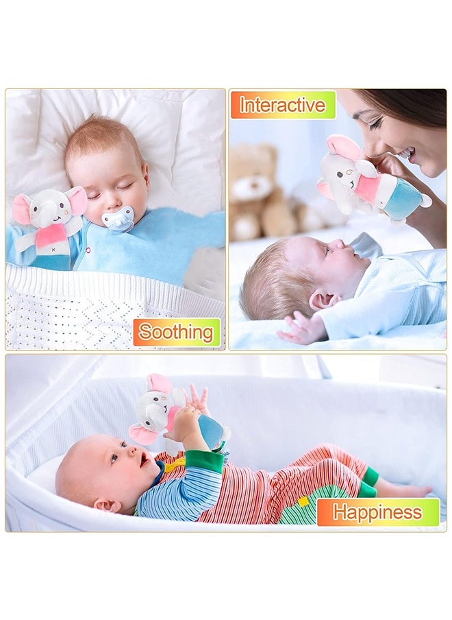 Ant - Baby Rattle Toys, 0-6 Months Plush Stuffed Animals Toys, Newborn Sensory Toys Baby Developmental Toys, Soft Rattles Ring Toy for Infant Shower Gift, Elephant - Image 1