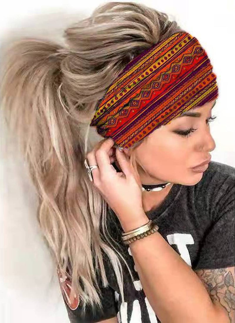 K-Elewon 3 Pack Women Wide Elastic Head Wrap Headband Sports yoga Hair Band Headwear(3 Pack(A26)) - Image 5