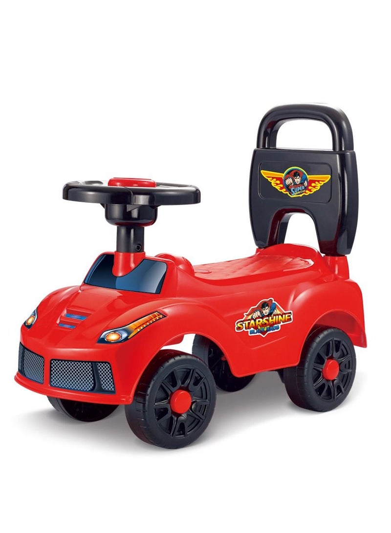 QUNXING Children's Ride-on Car Similar to Superman, Containing a Horn on The Steering Wheel and a Backrest - Image 1