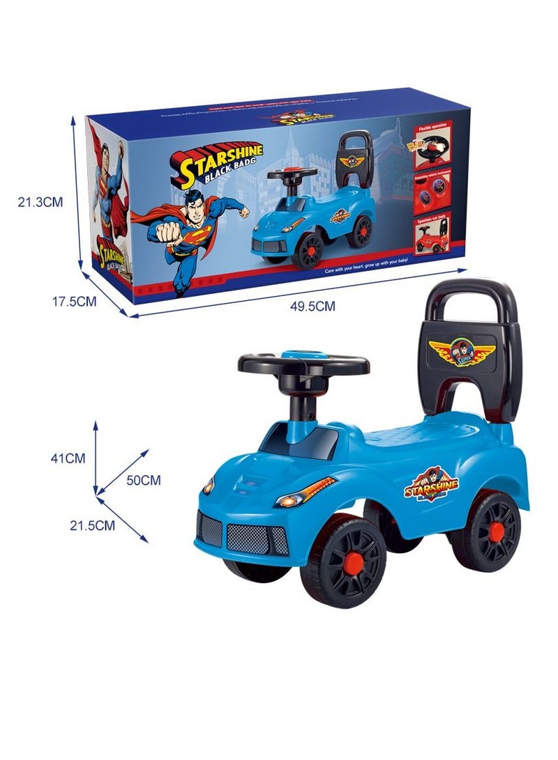 QUNXING Children's Ride-on Car Similar to Superman, Containing a Horn on The Steering Wheel and a Backrest - Image 4