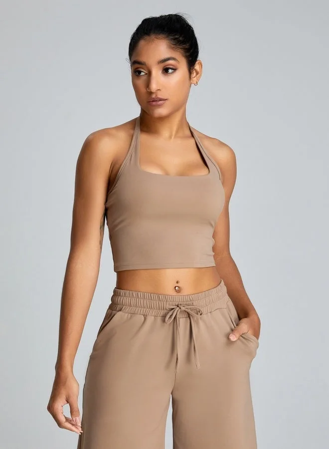 كون.يوغا بلوزة رياضية نسائية بياقة مربعة