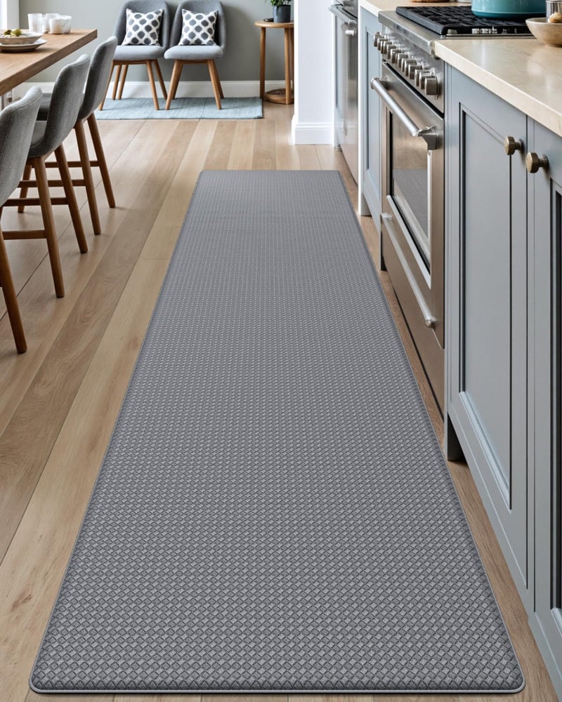 DEXI Kitchen Floor Mats Cushioned Anti Fatigue 23x86 Large Long Standing Runner Rug Waterproof Comfort Memory Foam Padded for Front Sink Laundry Grey