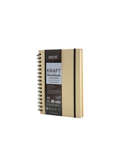 BRUSTRO BRUSTRO Toned Paper - Kraft Sketchbook | A5, 100 GSM | 100 Sheets/200 Pages |Wiro Bound, Spiral, Premium,Acid-free Paper, Ideal for Dry media, Mandala Art, Graphite, Charcoal, Colour pencils, Gel pens  - Image 4