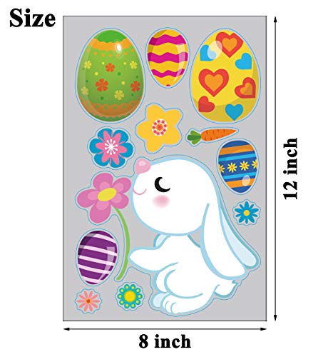 CYNOSA 120pcs Easter Window Clings Stickers for Home Decoration, Easter Egg Large Bunny and Chick Carrot Window Decals Stickers for Home Office Accessories Party Supplies - Image 5