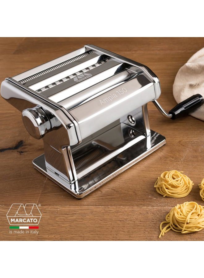 Marcato Pasta Machine, Pasta Maker, Pasta Roller for Handmade Fresh Pasta, Made in Italy, Chromed Steel, Adjustable Thickness Settings, for Lasagna, Fettuccine, Tagliolini. Model: Ampia 150 - Image 2