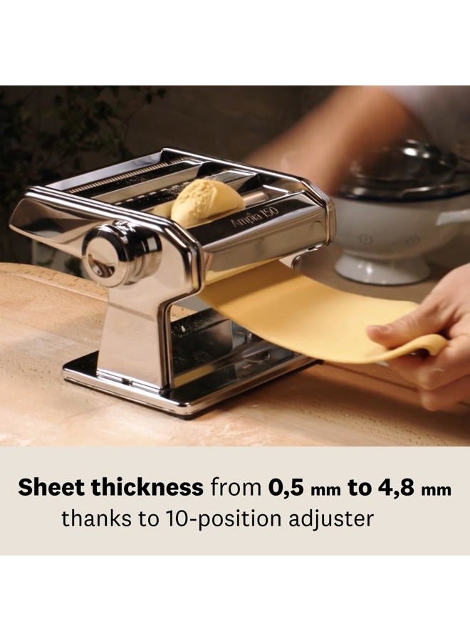 Marcato Pasta Machine, Pasta Maker, Pasta Roller for Handmade Fresh Pasta, Made in Italy, Chromed Steel, Adjustable Thickness Settings, for Lasagna, Fettuccine, Tagliolini. Model: Ampia 150 - Image 4