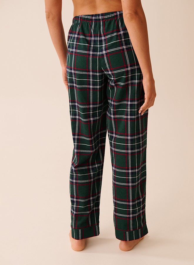 La Vie en Rose Green Plaid Flannel PJ Set - Image 5