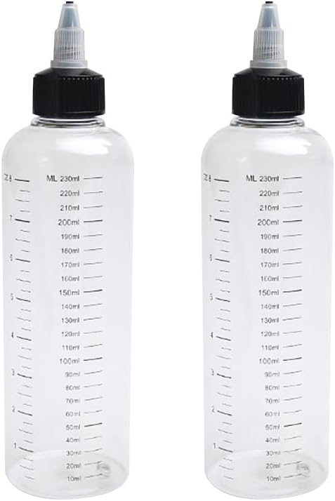 GSHLLO زجاجات تطبيق الشعر البلاستيكية الشفافة 250 مل - 2 قطعة