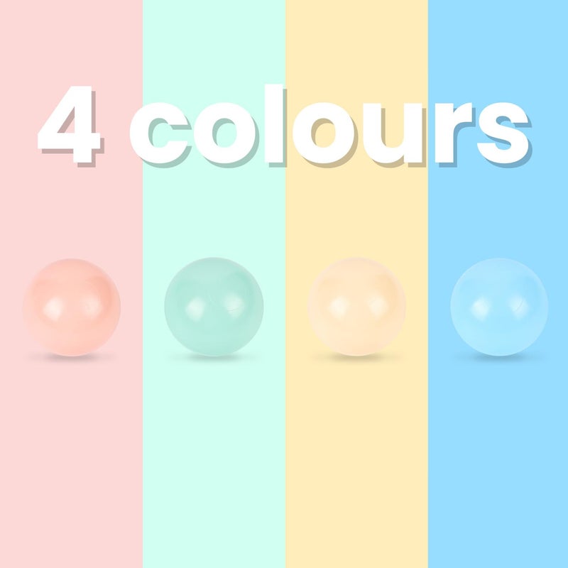 TRENDBOX Ball Pit Balls 100-4 Macaron Colors Pit Balls Non-Toxic Free BPA Soft Plastic Balls for Ball Pit Play Tent Baby Playhouse Pool Birthday Party Decoration (A-4 Macaron Colors) - Image 3