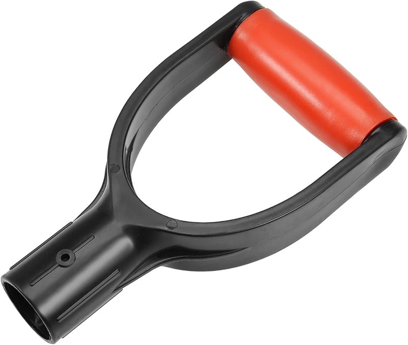 MroMax Shovel D Grip Handle, 1-1/4" Inner Diameter 32mm PVC Spade Snow Shovel Replacement Handle Garden Accessories for Digging Raking Tool Red-Black - Image 1
