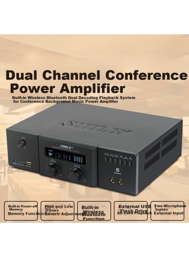 Shile Conference Audio System Combination Set, Training Audio For Meeting Rooms, Usb Bluetooth Amplifier Wall-mounted Audio Combination, Wireless Microphone And Speaker Package, 2011b+105*4 - Image 3