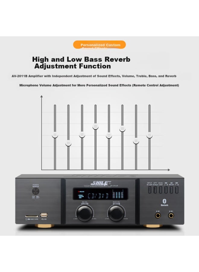 Shile Conference Audio System Combination Set, Training Audio For Meeting Rooms, Usb Bluetooth Amplifier Wall-mounted Audio Combination, Wireless Microphone And Speaker Package, 2011b+105*4 - Image 4