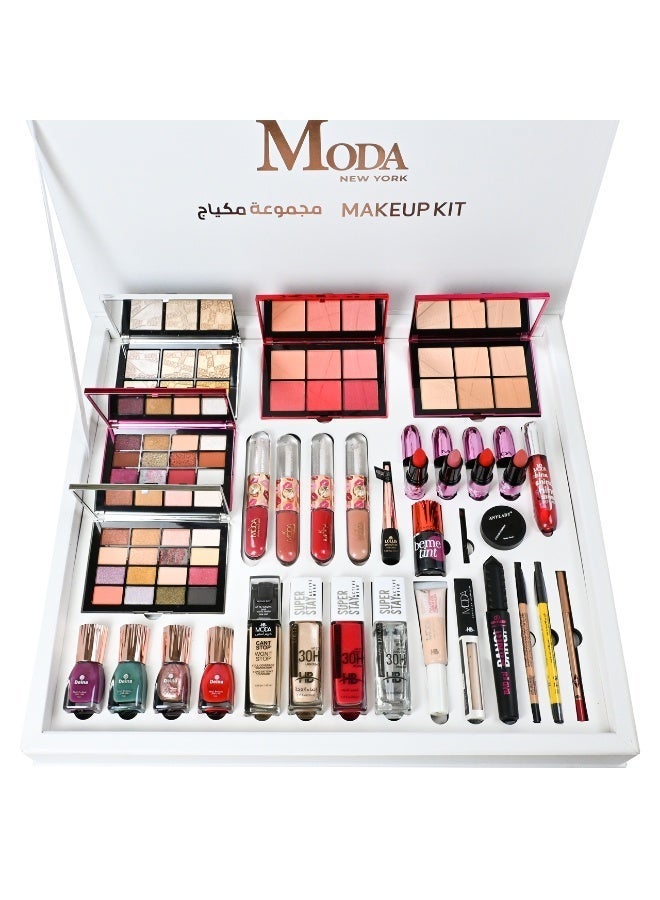 MODABEAUTY Moda New York Press Makeup Kit – Complete Set for Eyes and Lips - Image 1