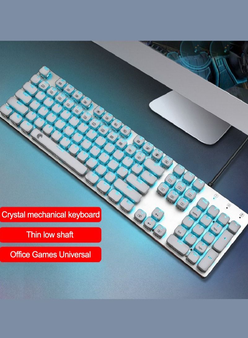 E-YOOSO 104key Mechanical Gaming Keyboard with Blue Backlight White-Brown Switches - Image 5