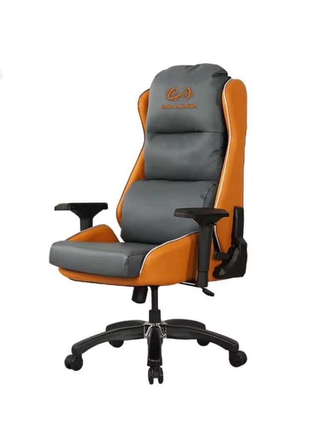 Gaming Chair, Reclining and Height Adjustable Headrest and Lumbar Support Integrated to Provide Comfortable Neck and Back Support While Sitting