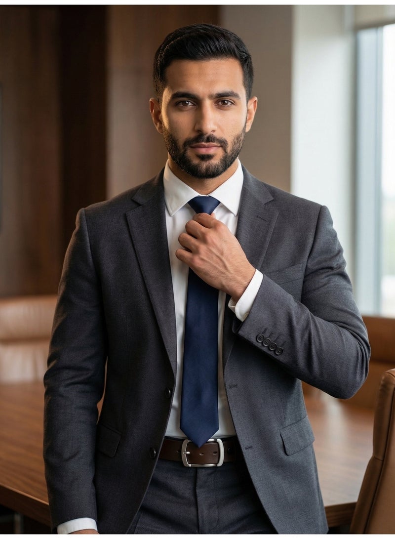 حِرَاس حزام رجالي من الجلد الطبيعي بني - 125 سم للاستخدام الرسمي والكاجوال مع إبزيم قابل للتعديل، حزام جلد للجينز والبدلة الرجالية، يشمل أداة ثقب مجانية وعلبة هدايا - Image 5