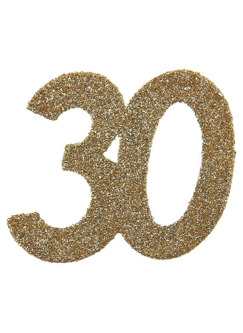 ورق ذهبي لامع لذكرى عيد الميلاد الثلاثين، عبوة من 6 قطع، مقاس 5 سم