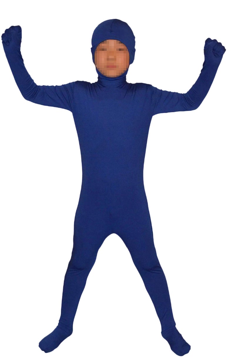 Seeksmile Kids Costume Full Body Zentai Suit Face Open (Kids Medium, Royal Blue) - Image 1