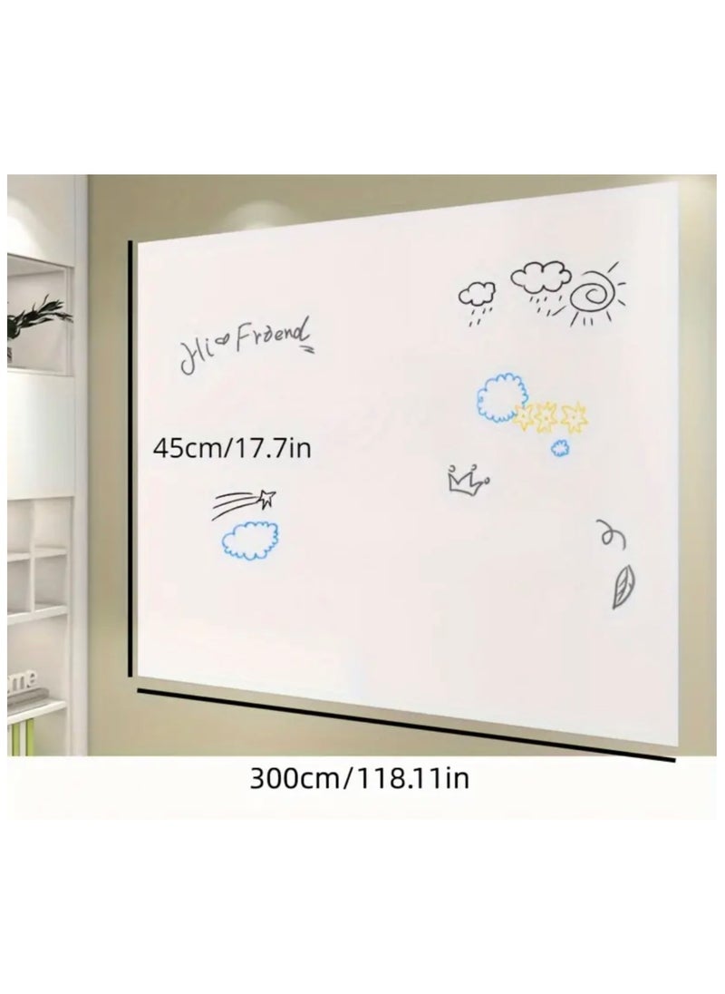 Just Quality - 300cmx45cm electrostatic Whiteboard Wall Stickers, Household Removable Not Hurt The Wall, Doodle Painting Drawing Board Whiteboard Writing Board, Whiteboard Stickers For Wall - Image 1