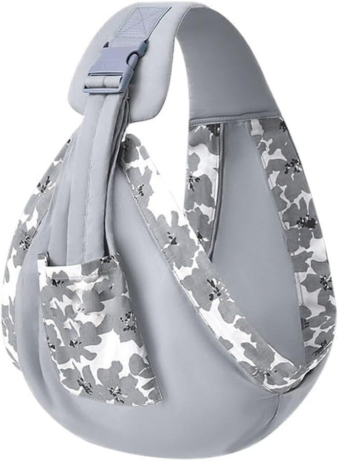 Moppets Ergonomic Baby Sling Carrier Wrap Cotton-Rich, Breastfeeding and Stroller Cover Adjustable for Newborn Baby up to 15kg - Special Carrier/Sling for PREMIE Babies (Grey) - Image 1