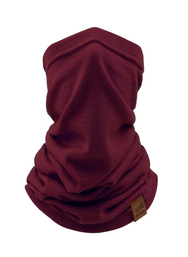 ACUSHLA 100% Merino Wool Neck Gaiter Ski Face Mask Scarf Neck Warmer for Men & Women All Weather, Crimson 219, One size - Image 1