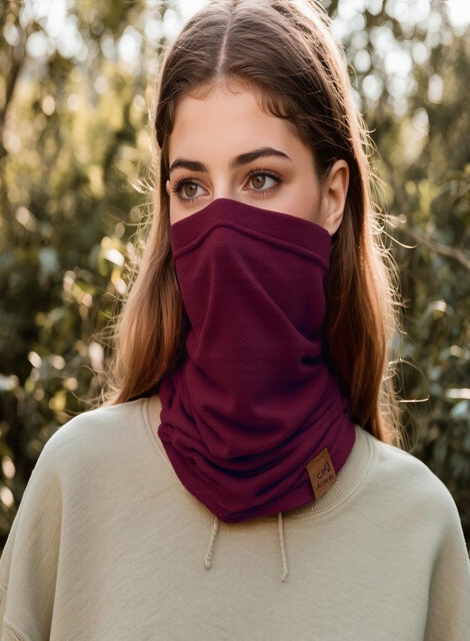 ACUSHLA 100% Merino Wool Neck Gaiter Ski Face Mask Scarf Neck Warmer for Men & Women All Weather, Crimson 219, One size - Image 2