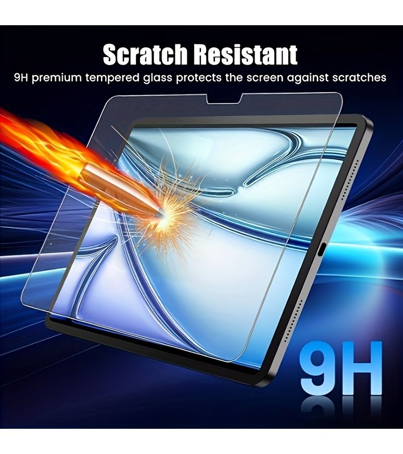 Pack Of 2 Screen Protector For iPad Air M2 13 Inch 2024 2.5D Curved Edges 9H Tempered Glass Anti Fingerprint Scratch Resistant Reinforced Glass Easy Apply High Definition Smooth Surface - Image 1