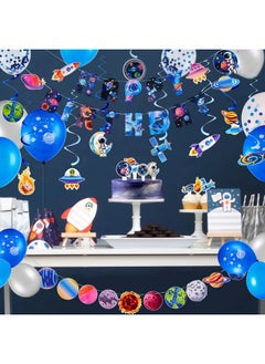 Easy Joy Easy Joy 72 PCS Outer Space Themed Party Decorations Solar System Happy Birthday Banners Planet Hanging Decors Balloons Streamers for Kids  - Image 4