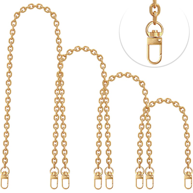 Chewarelly 4 Pcs Different Size Purse Chain Strap Cross body Chain Strap Replacement Chain for Handbag Shoulder Bag Purse(15.7/23.6/31.5/47.2 Inches-O chain 0.28 Inch, Gold) - Image 1