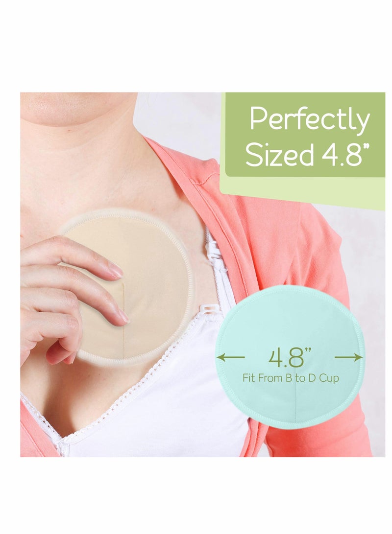 Organic Bamboo Nursing Pads 14 Reusable Washable Breast Pads with Wash Bag for Breastfeeding Maternity Large Size 4.8 Inches - Image 4