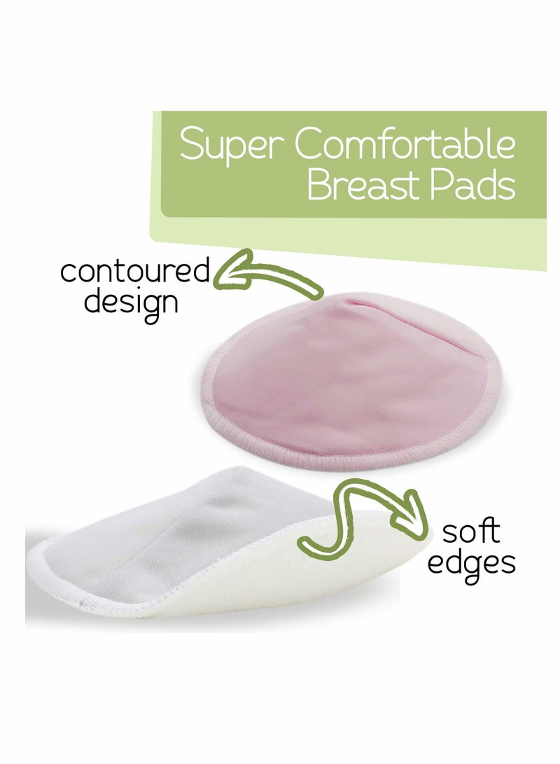 Organic Bamboo Nursing Pads 14 Reusable Washable Breast Pads with Wash Bag for Breastfeeding Maternity Large Size 4.8 Inches - Image 5