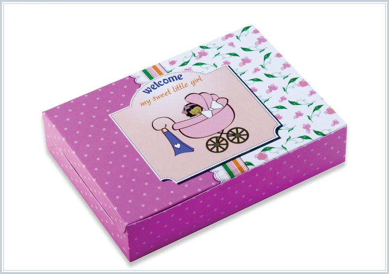 Perfect Pack حزمة مثالية - صندوق هدايا لاستقبال المولودة الجديدة - 7" × 5" × 1.5" (عبوة من 25) - Image 1
