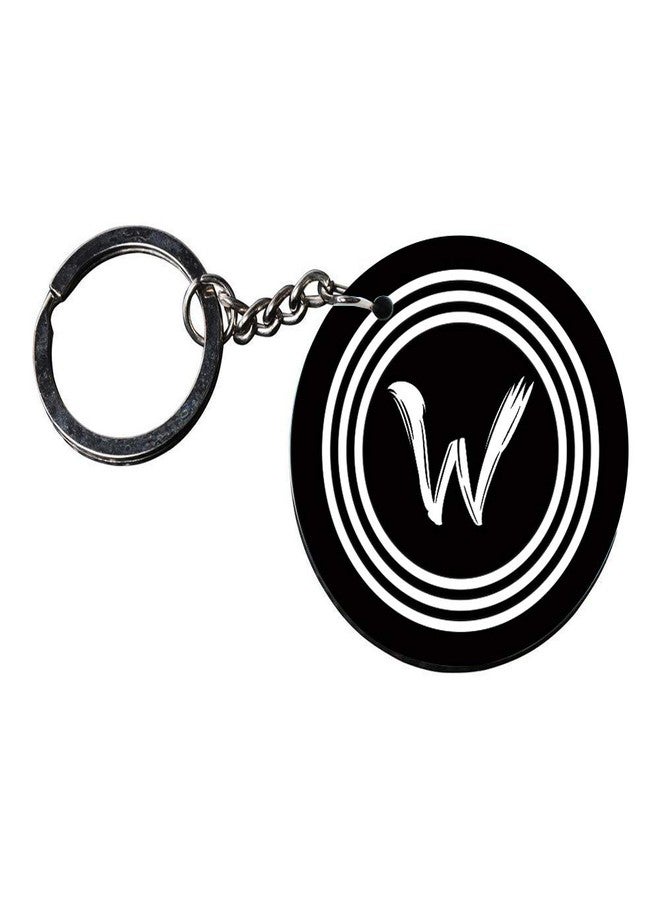 Anuman007 | Alphabet W keychain | keychain of avengers endgame Printed Wooden Keychains | Circle Shape Set of 2 keyrings 2x2 inch - Image 3