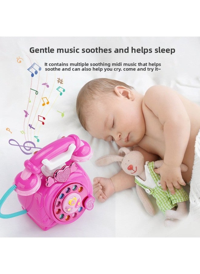 Children's Retro Cartoon Telephones Light Music Princess Early Education Enlightenment Story Machine House Role Play Toys-Specifications:Red - Image 4