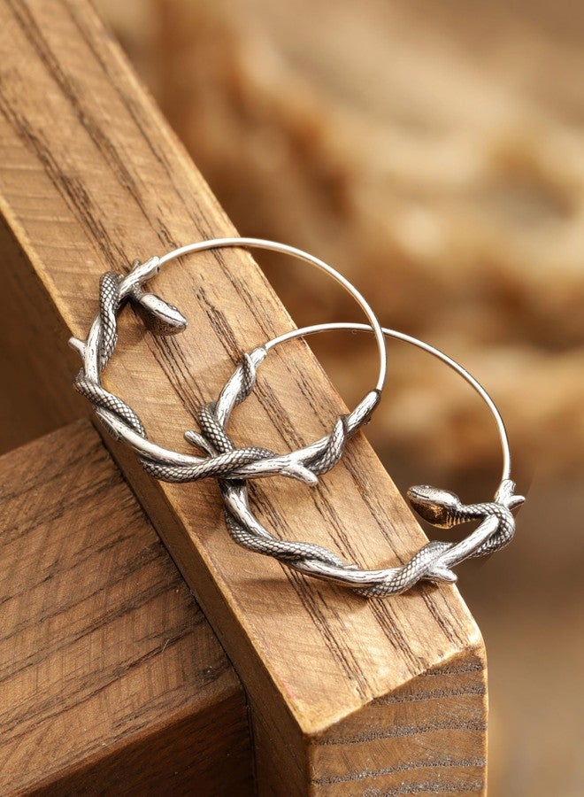 HAQUIL Snake Earrings, Stainless Steel Gothic Retro Snake Serpent Totem Hoop Earrings, Goth Jewelry Gift for Women - Image 3