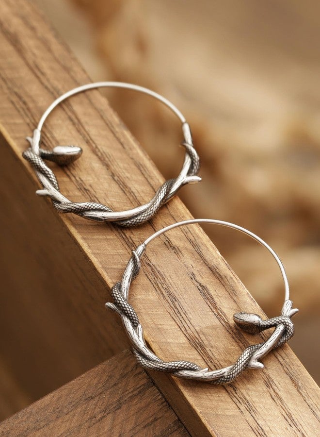 HAQUIL Snake Earrings, Stainless Steel Gothic Retro Snake Serpent Totem Hoop Earrings, Goth Jewelry Gift for Women - Image 2