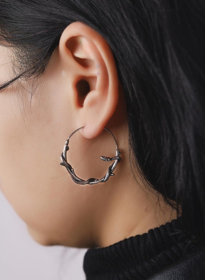 HAQUIL Snake Earrings, Stainless Steel Gothic Retro Snake Serpent Totem Hoop Earrings, Goth Jewelry Gift for Women - Image 5