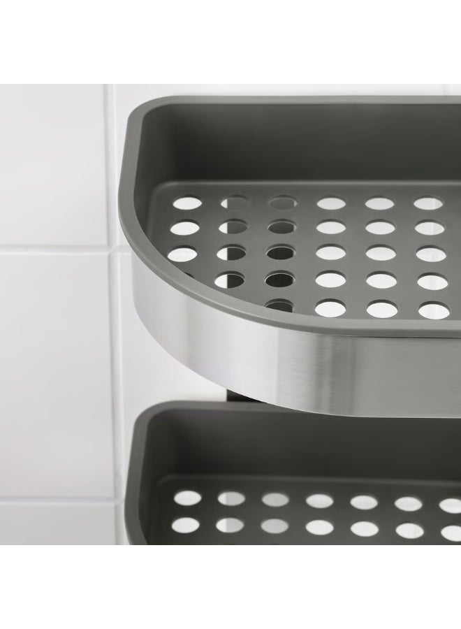 IKEA (IKEA) رف زاوية BROGRUND من أيكيا – ستانلس ستيل، 19×58 سم | منظم زاوي بثلاث طبقات للمطبخ أو الحمام - Image 3