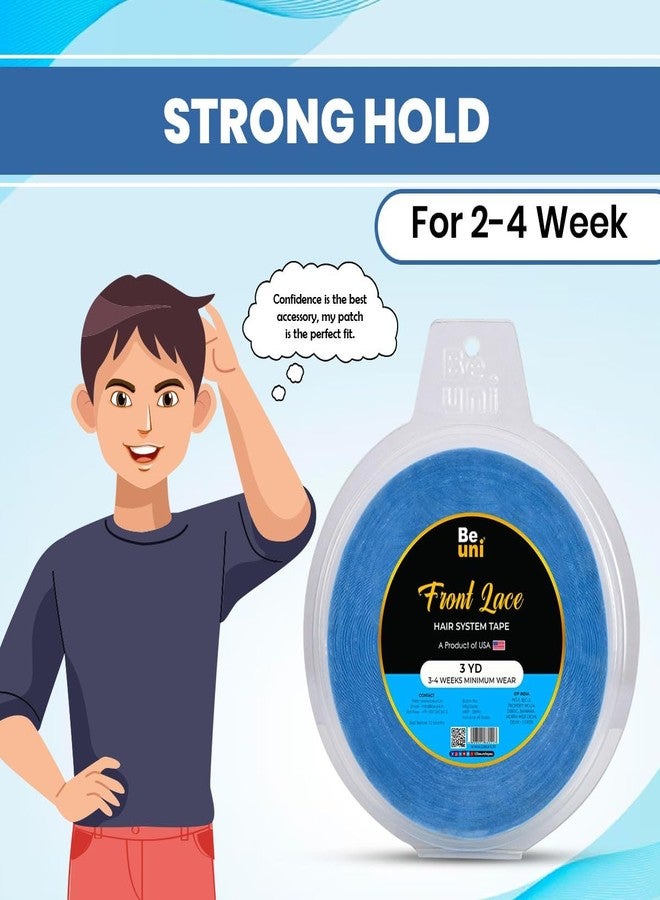 Beuni Front Lace Hair Patch Tape For Men - Extreme Hold Up To 2-4 Weeks | No ShineTape For Hair Patch | Waterproof Wig Tape For Men | Skin Safe, Non-Allergic, Medical Grade Material | 3 Yrd - Image 4