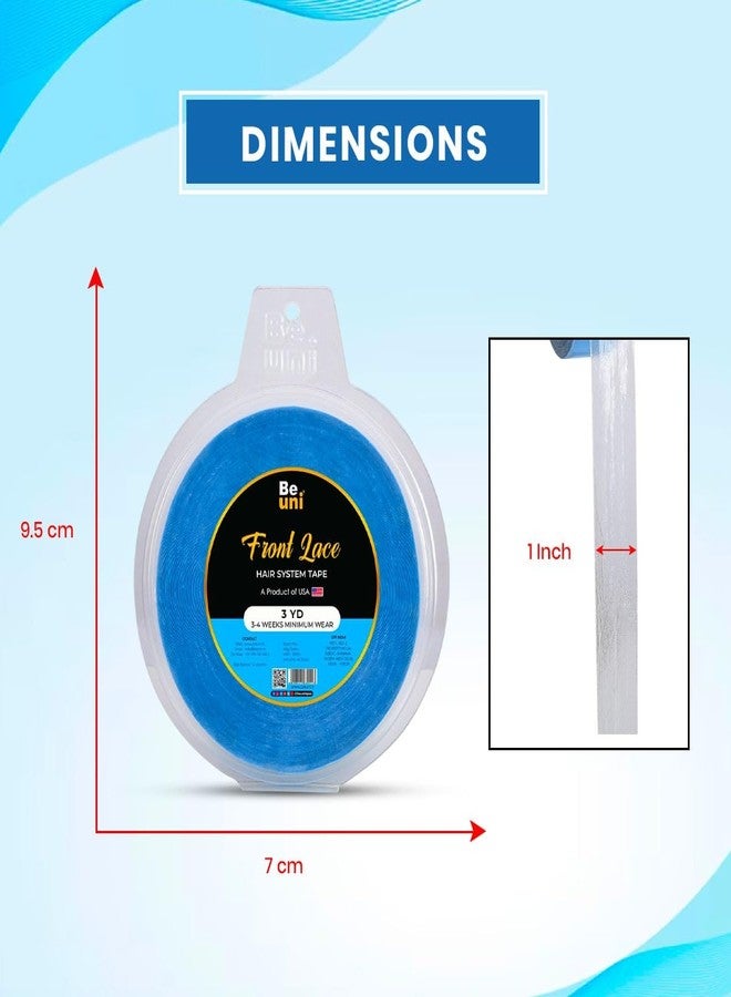 Beuni Front Lace Hair Patch Tape For Men - Extreme Hold Up To 2-4 Weeks | No ShineTape For Hair Patch | Waterproof Wig Tape For Men | Skin Safe, Non-Allergic, Medical Grade Material | 3 Yrd - Image 2