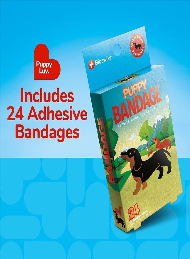 BioSwiss Bandages, Weiner Dog Shaped Self Adhesive Bandage Set, Latex Free, Sterile Wound Care, 24 Count - Image 2