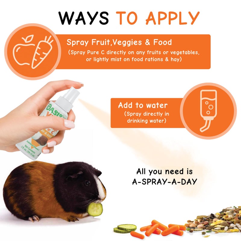 Oasis Guinea Pig Pure C Vita E-Z Mist Supplement, 2 oz - Image 4